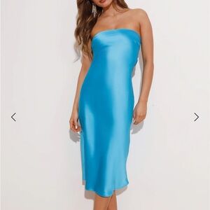 Blue Midi Cocktail Dress